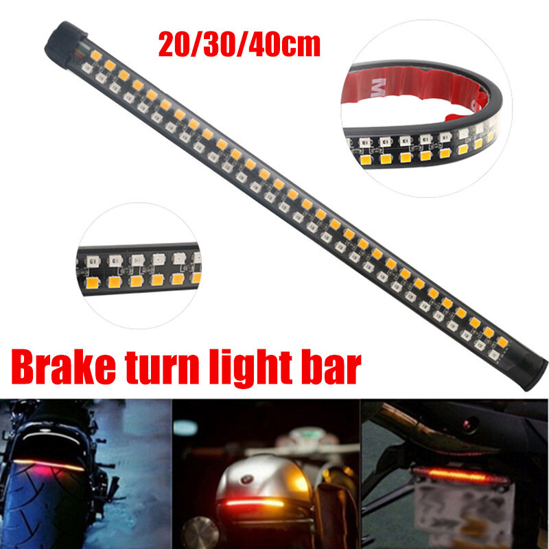 Universal Motorcycle Stripe Light, Tail Brake, Stop Turn Warning Signal, Iluminação de sinal, Super Bright Lamp, 12V, 1Pc