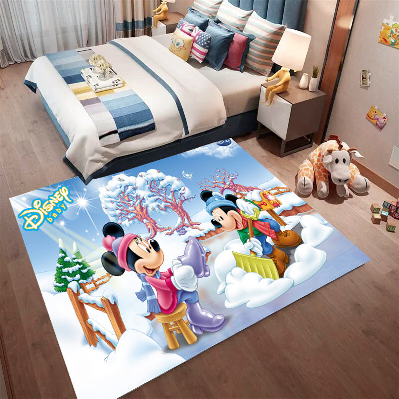 Alfombrilla navideña de Mickey Mouse para baño, felpudo antideslizante para pasillo, cocina, absorbe el agua