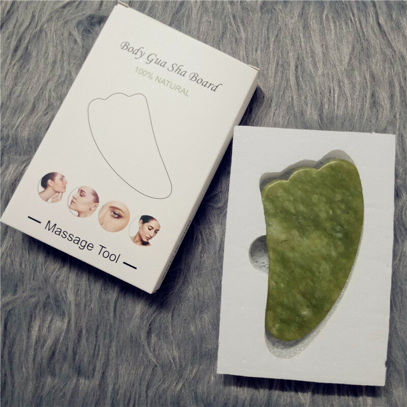 Naturalne Jade skrobak Gua Sha pokładzie masaż Rose Quartz Jade Guasha kamień do twarzy szyi Lifting skóry uroda masaż zdrowotny narzędzia