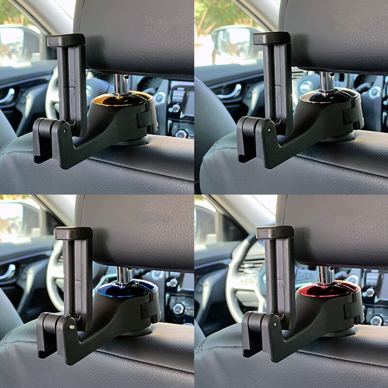 2 In 1 Car Gadget Car Back Seat Hanger Hook Organizer Car Headrest Hook with Phone Holder for Handbag Car 2 Interior Accessories