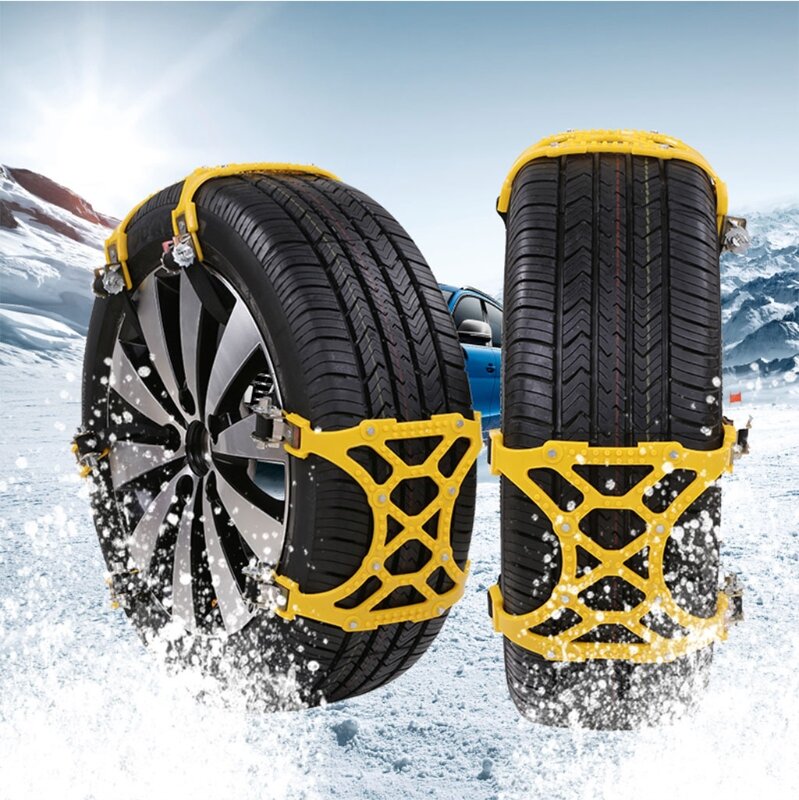Neumático de cadena de nieve para invierno, cinturón antideslizante de fácil instalación, 1 unidad