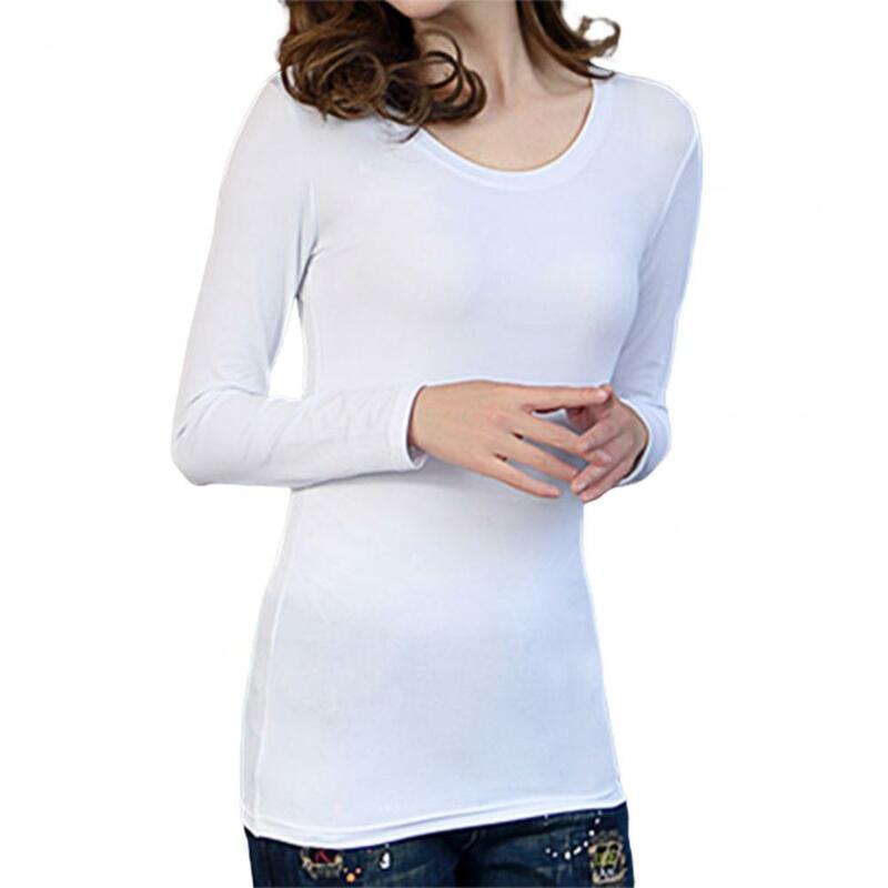 2021 Vrouwen Blouse Mode Slanke Lange Mouwen Effen Kleur V-hals/O-hals Skinny Top Dieptepunt Shirt Dagelijks Leven Blouses