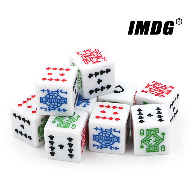 10 Stks/pak Carving Dobbelstenen 16Mm Vierkante Hoek Witte #16 Hoge Kwaliteit Boutique Poker Dobbelstenen