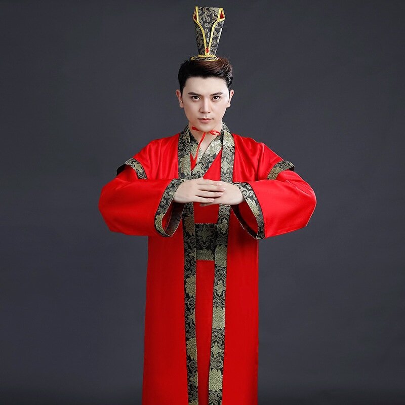 Starożytny kostium męski Han kostium Tang kostium dynastii Qin wiosną i jesienią okres walczące królestwa trzy królestwa dynastia Han