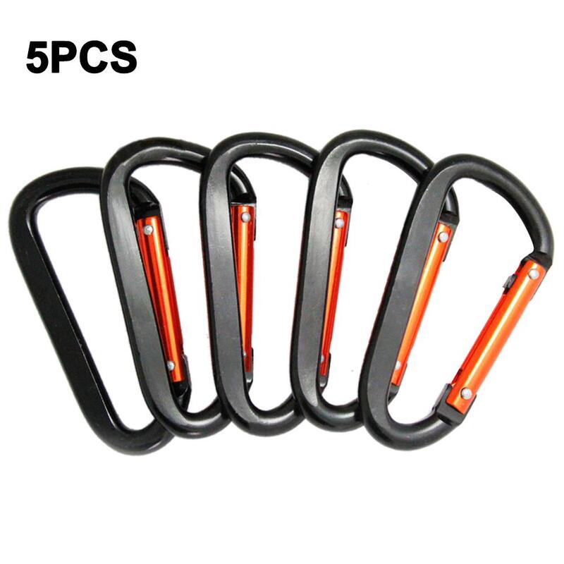 Gantungan kunci Carabiner besar multifungsi, gantungan kunci kait praktis bahan Aloi aluminium, peralatan mendaki karabiner multifungsi 3.98cm * 7.61cm 5 buah