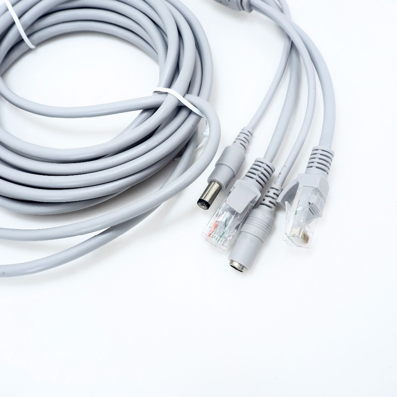 Сетевой кабель для IP-камеры NC-5m/10/15/20/30/40 м, два в одном, кабель RJ45 + кабель питания постоянного тока CAT5/CAT-5e, сетевые кабели
