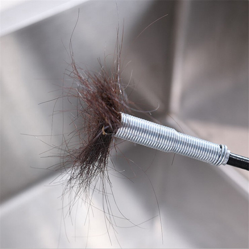 60cm dobrável dreno tamanco draga ferramentas de limpeza do dissipador água gancho esgoto dragagem primavera tubo removedor de cabelo banheiro cabelo mais limpo