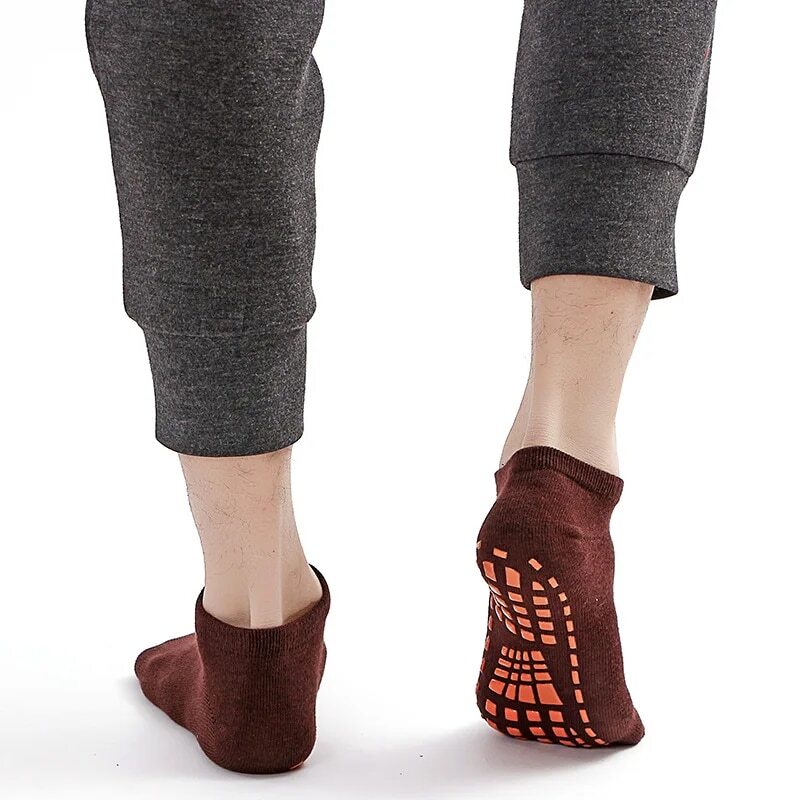 Conjunto de meias de algodão antiderrapante para homens e mulheres, conjunto de 5 pares/lote, meias curtas no tornozelo para yoga, verão, engraçado