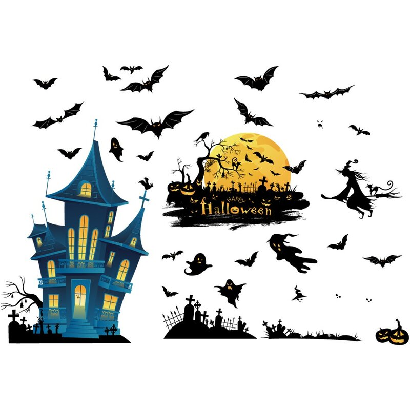 Accessori di Halloween Halloween Statica Autoadesivi Della Finestra di Vetro Decorazioni di Halloween Spaventoso Cranio Haunted house Sticker Halloween