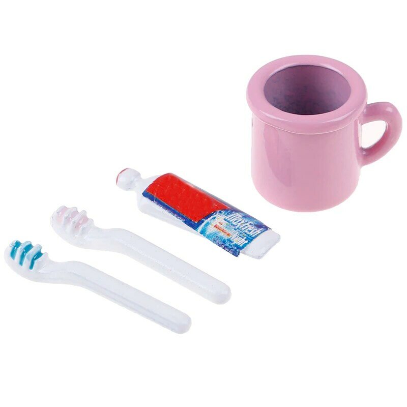Conjunto 1 mini escova de dentes para casa de bonecas, escova de dentes miniatura para cozinha e brinquedos para presente