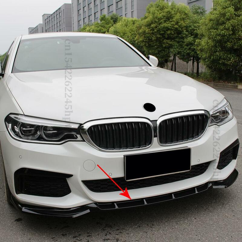 ด้านหน้ากันชน Lip Chin Guard Diffuser Cover Deflector สำหรับ BMW G30 G31 5 Series 2017 2018 2019 2020ชุด Body คาร์บอนไฟเบอร์ Tuning