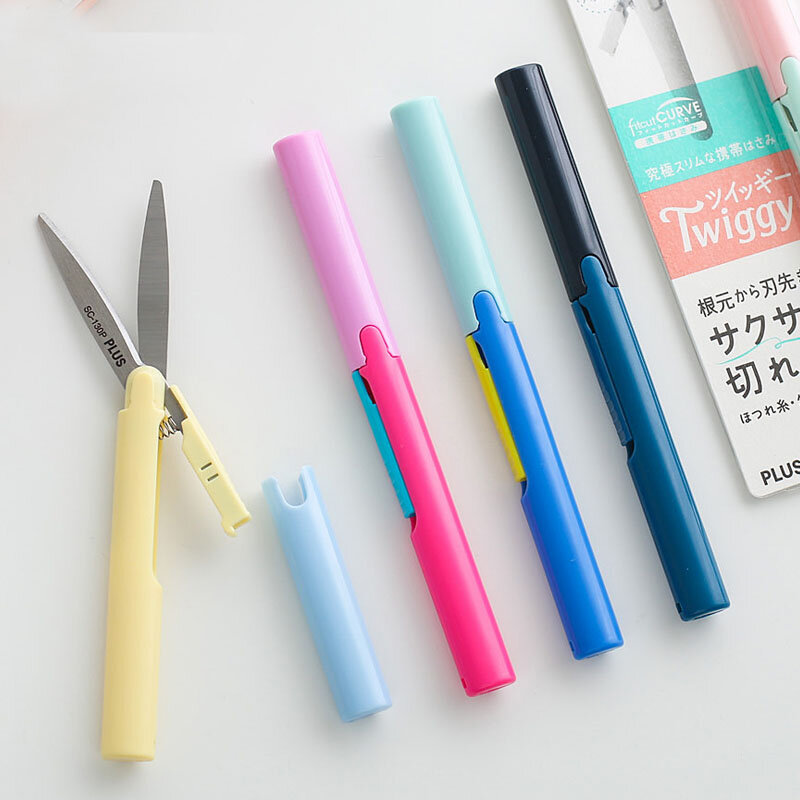 Plus Fitcut Kurve Twiggy Scissor Multi Farbe Safe Portable Pair Folding Schere Cutter für Papier Tagebuch Büro Schule A6572