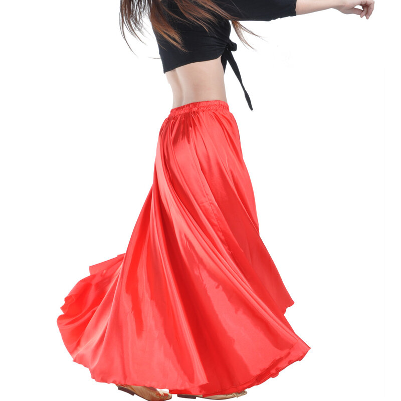 Lśniąca satynowy hiszpańska spódnica Swing spódnica do tańca spódnica do tańca brzucha spódnica przeciwsłoneczna 14 kolorów dostępnych VL-310