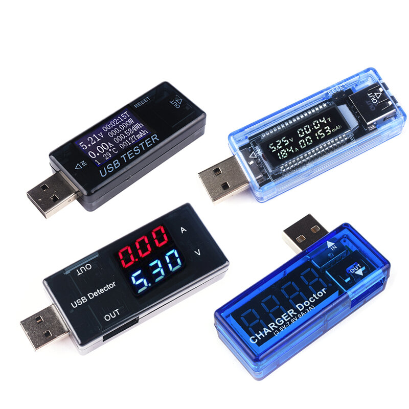 Voltímetro USB, amperímetro, probador de voltaje de corriente, pantalla Digital LCD, probador de capacidad de batería de potencia, medición, indicador de carga USB