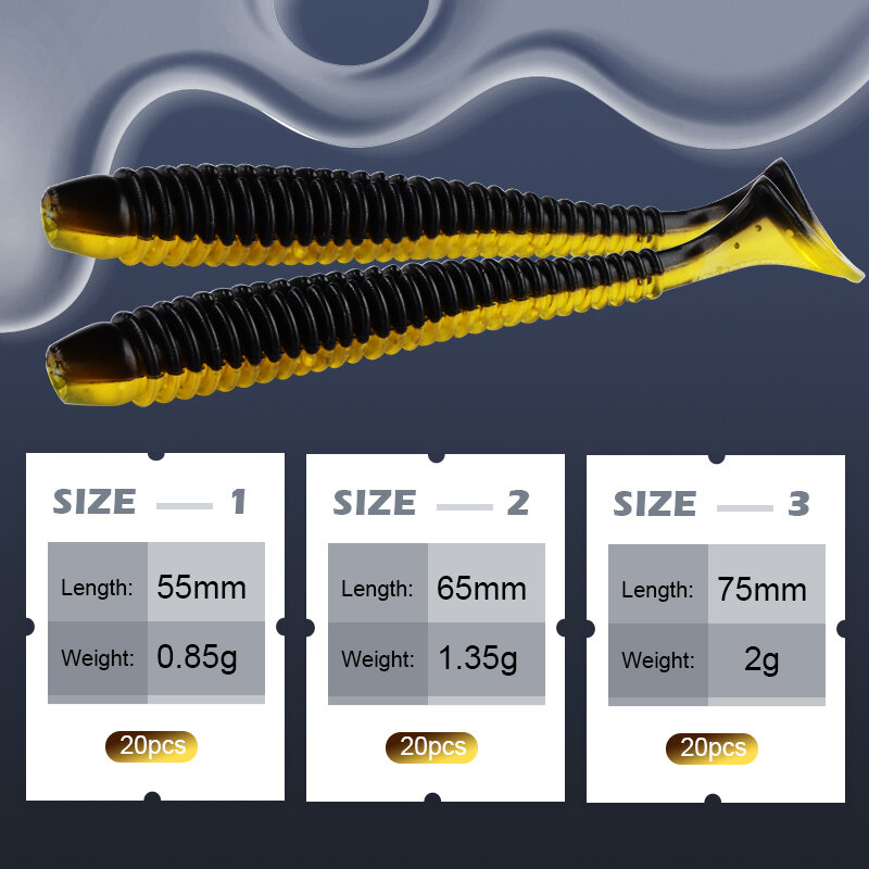 Mermiss Swing Impact Ring Shad Fishing Lure Soft 55mm 65mm 75mm esche in plastica Swimbait Jigging Lure esche artificiali