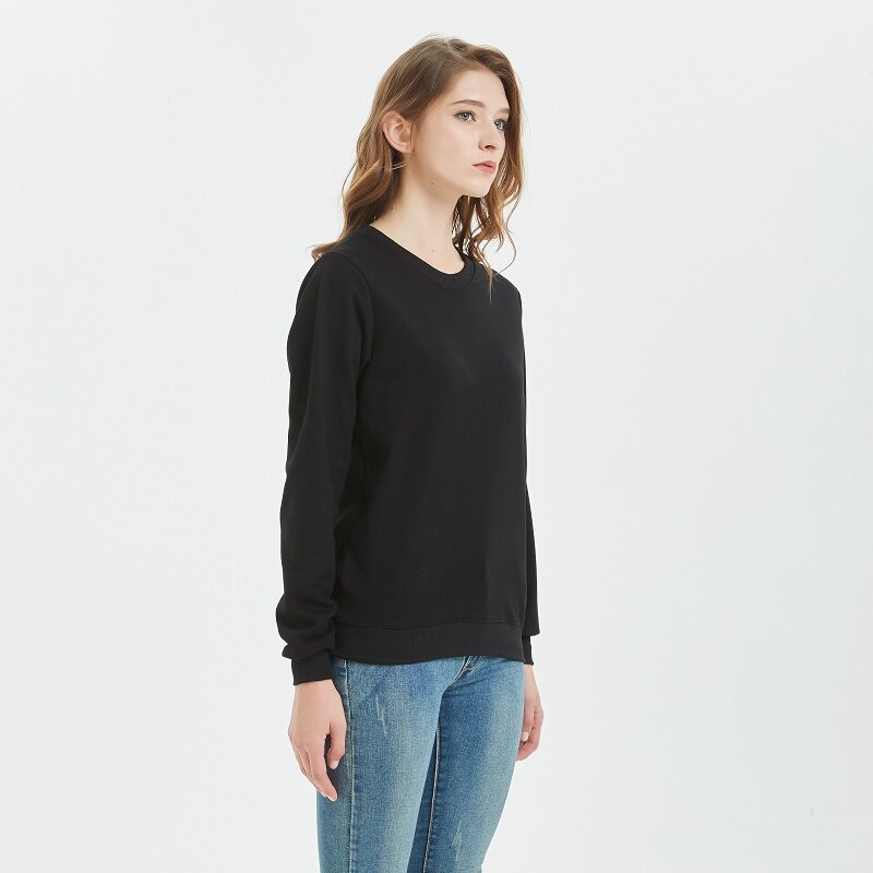 女性の秋のスウェットシャツ,黒の綿のフード付きスウェットシャツ,女性のファッション