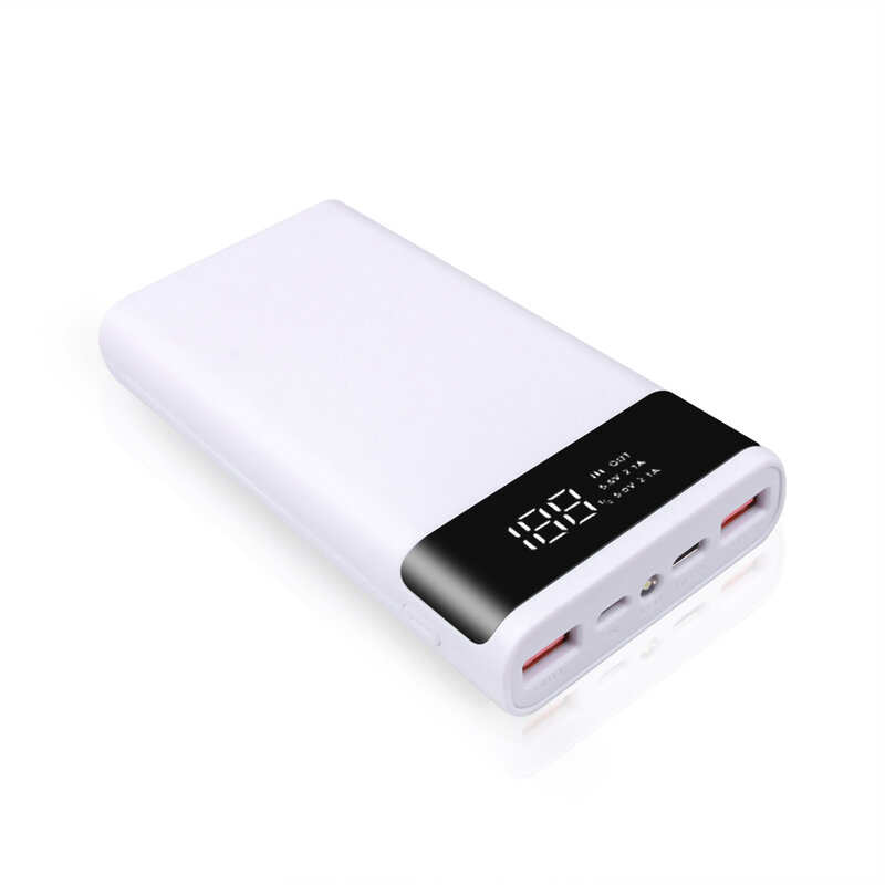 Kebidumei-cargador de batería con USB Dual, Micro USB tipo C, pantalla LED, carcasa de bricolaje, 5V, 6x18650, caja de almacenamiento de carga de batería sin batería