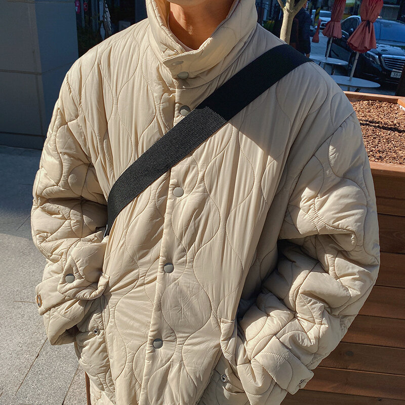 Veste rembourrée mi-longue de style coréen pour homme, joli manteau ample de l'armée pour étudiant, tendance, hiver