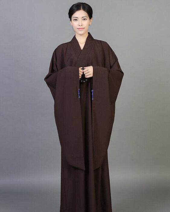 Jaqueta longa de linho templo masculina e feminina, casaco de monge leigo, primavera e outono