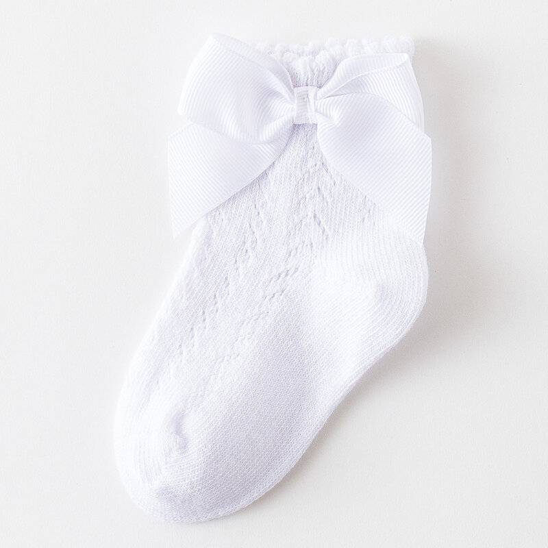 0-5Years เด็กทารกแรกเกิดถุงเท้า Bows Breathable เด็กวัยหัดเดินสาวถุงเท้าสั้น Hollow Out เด็กทารกเจ้าหญิงน่ารักถุงเท้า