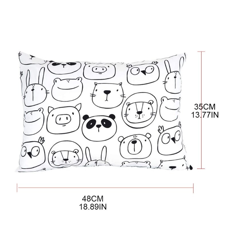 Funda de almohada de algodón suave para niños y bebés, funda de almohada para dormir, estilo sobre, antideslizante, con garrapatas