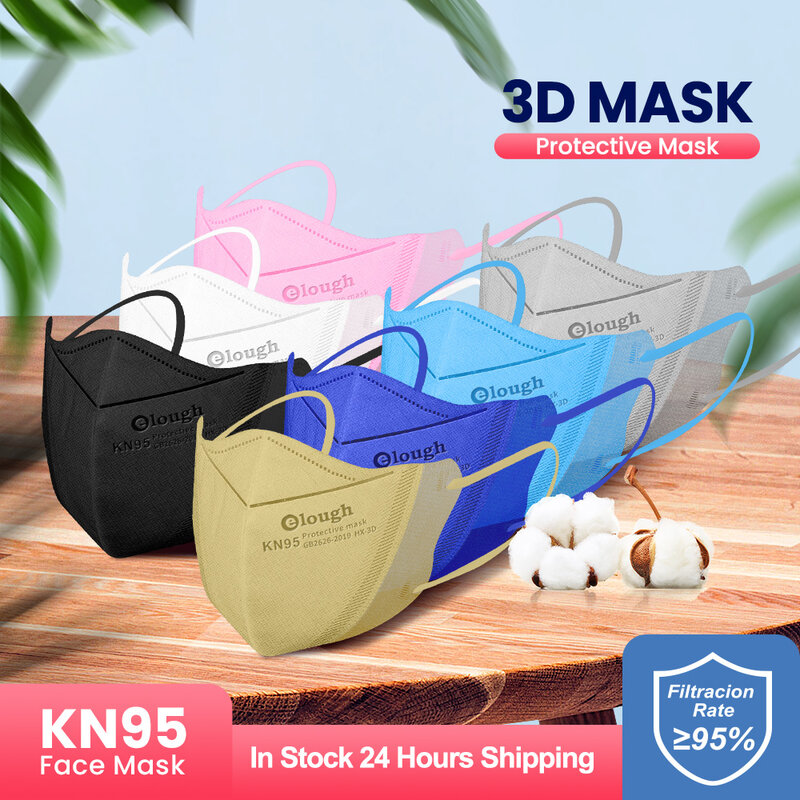 Elough 3D maska oddechowa KN95 10-100 sztuk ffp2 mascarillas fpp2 homologadas ffp2mask certificadas tusz do rzęs kolory ffp3