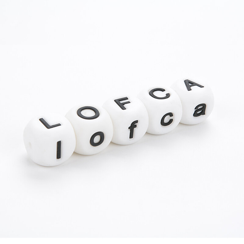 LOFCA 10Pcs Silikon Manik-manik Food Grade Huruf Bayi Teethers Manik-manik Bebas BPA Longgar Permen Alphabet Bead untuk Pribadi nama DIY
