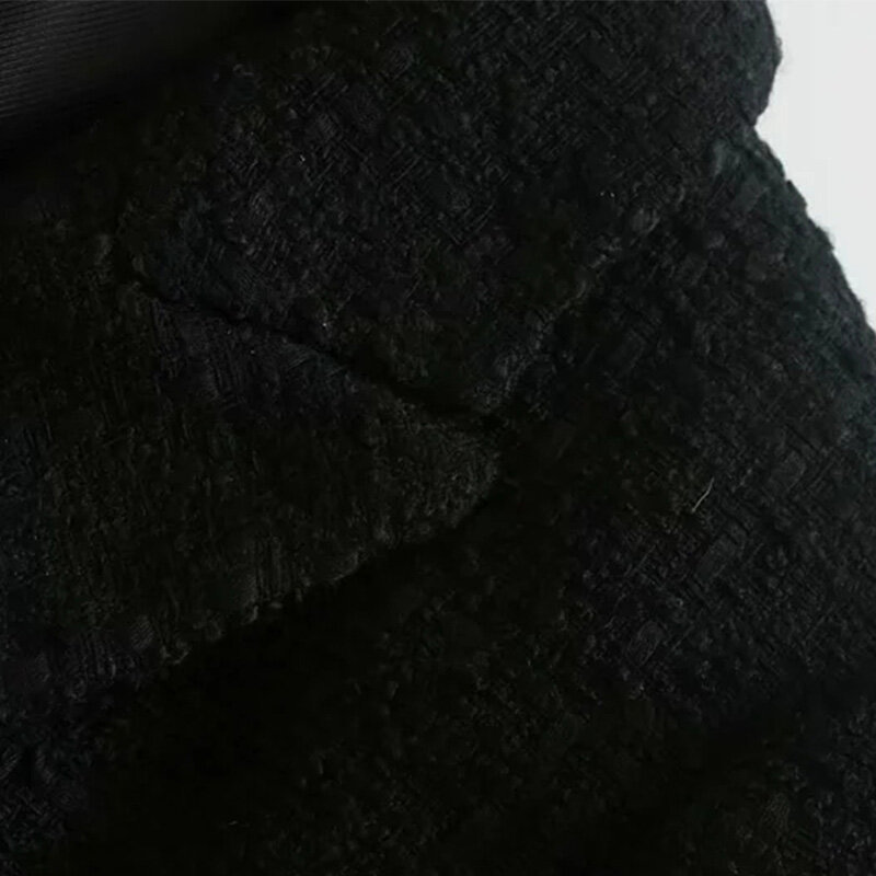 Icclek-Ternos de escritório femininos de duas peças, jaquetas cortadas, tops de mangas compridas, conjuntos pretos, casacos chiques e elegantes