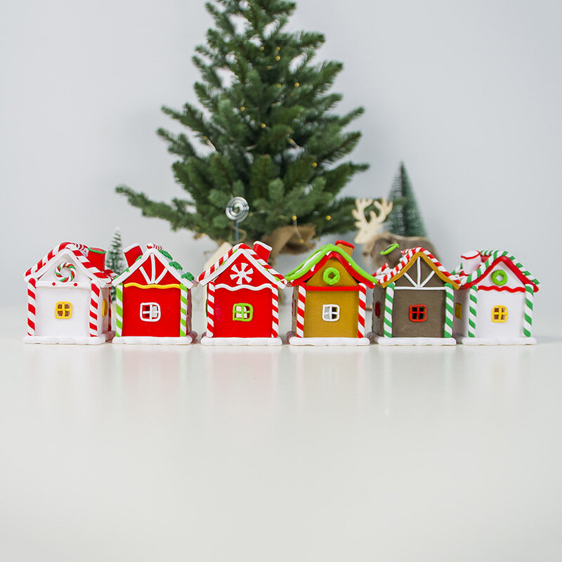 Christmas Cottage Ornaments Merry Christmas Decorations For Home Xmas Navidad Noel Gifts Happy 2022 New Year Home Decoration