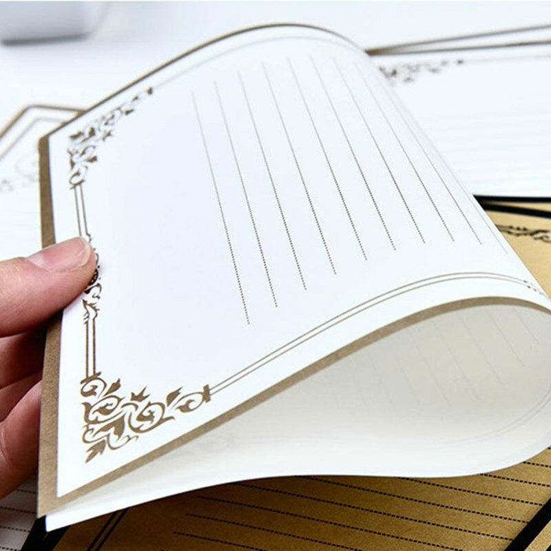 12 stücke Hohe Qualität Europäischen Retro Brief Pad Geständnis Einladung Schreiben Papier Romantische Bronzing Muster Kreative Schreibwaren