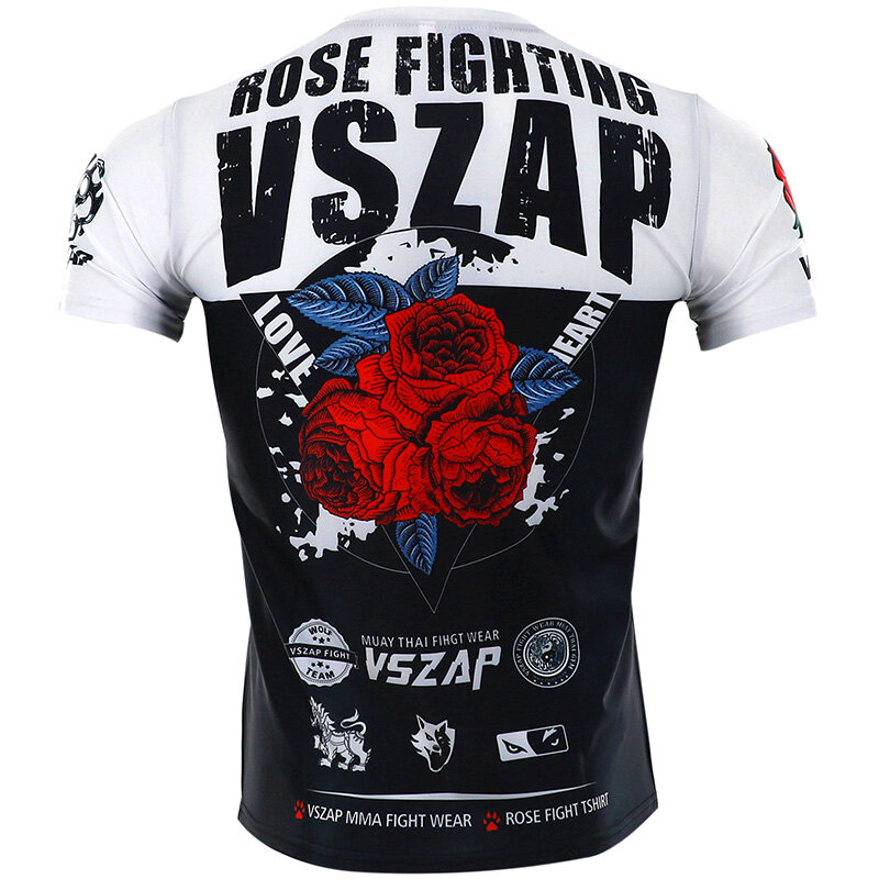 VSZAP MMA Sports Jersey Muay Thai Fitness Boxing Jiu Jitsu Gym Tee Shirt Fighting Clothes Fighting T Shirt Men