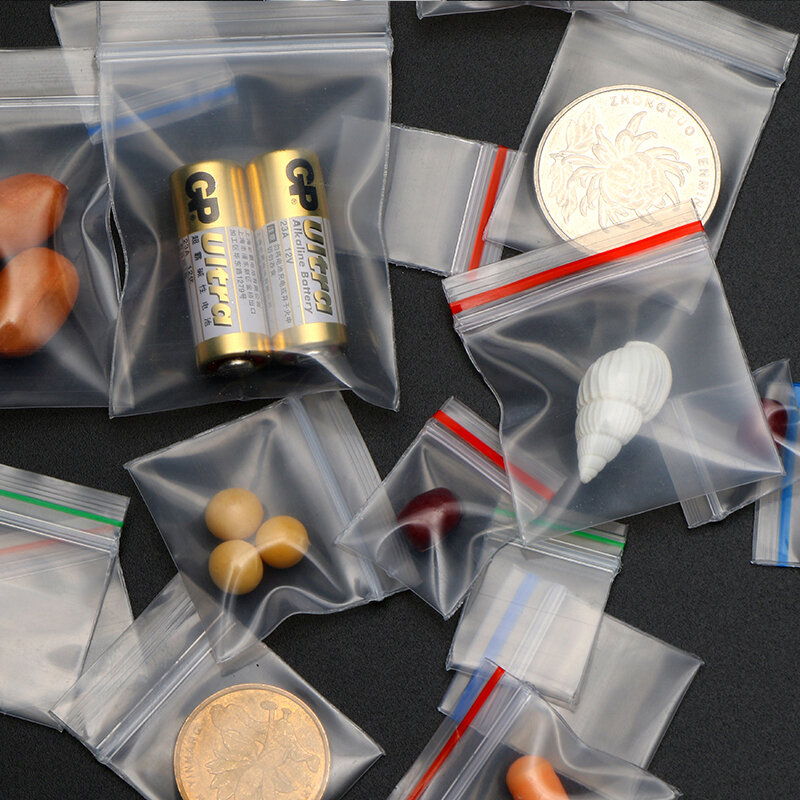 Mini ziplock sacos de plástico zíper saco de embalagem de pílula sacos de fecho de correr pequeno saco de auto-selo