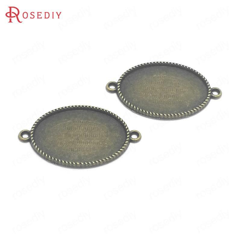 (20759-G)30PCS Antique Bronze Zinc Alloy Inside size:25*18MM Alloy Cameo settings Jewelry Making Supplies Diy Accessories