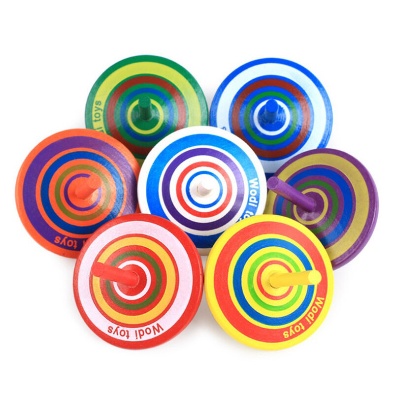1/5Pcs Spinning Tops Houten Mini Top Decompressie Speelgoed Grappige Kleurrijke Gyr Speelgoed Fidget Speelgoed Voor Kids & volwassenen Angst Stress Relief