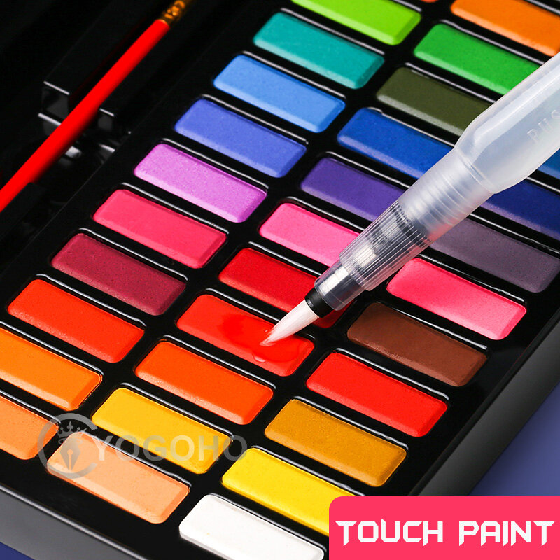 M & g sólido aquarela 12/28/36/48 cores pigmento profissional portátil plástico aquarela paleta pintura suprimentos conjunto de ferramentas arte