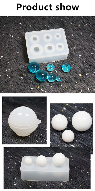 Silicone Star Ball Mold para Fazer Jóias, Resina UV Moldes, 6 Esfera Mesmo, Pingente de Espelho DIY, Pedant, 1Pc