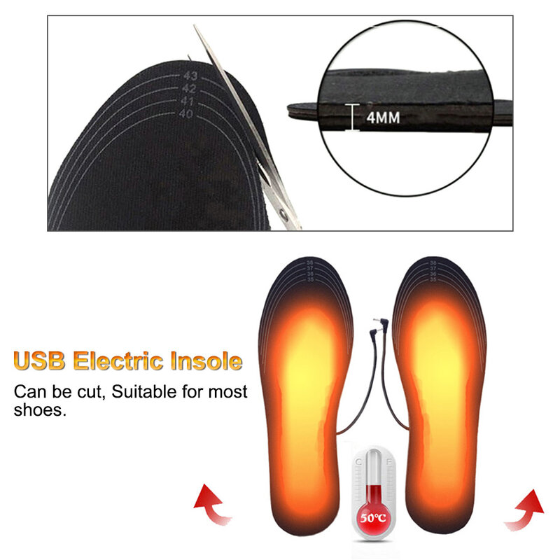 Mới Đun Nóng Lót Giày USB Điện Chân Ấm Lên Miếng Lót Chân Ấm Mút Lót Thảm Mùa Đông Thể Thao Ngoài Trời Sưởi Lót Đế Tinh Chế