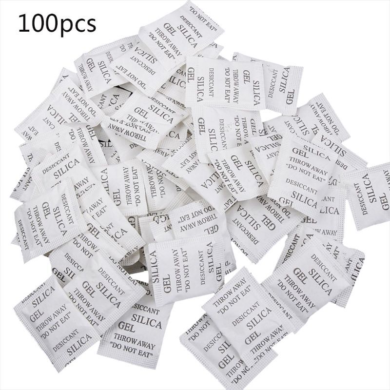 100 Packet Silica Gel Desiccant Pack Food Jewelry Moisture Absorber Dehumidifier Silica Gel Desiccant