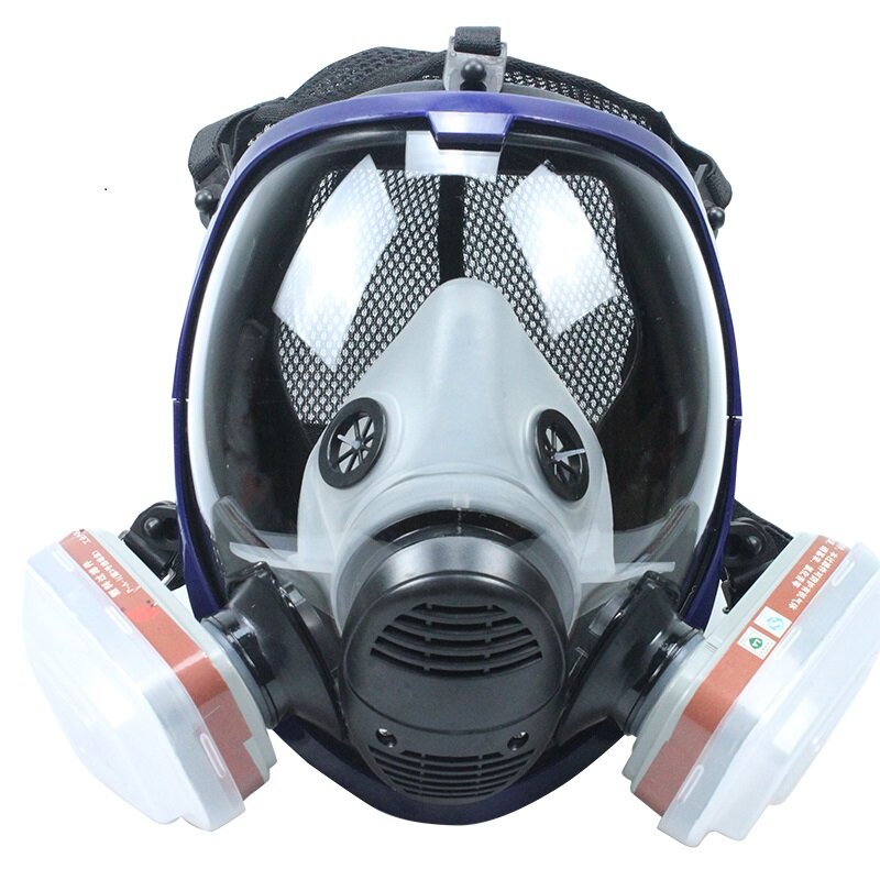 Masker Gas 6800 7 Dalam 1 6001 Masker Gas Masker Debu Asam Cat Masker Gas Pestisida Semprot Silikon Filter Laboratorium Pengelasan Kartrid
