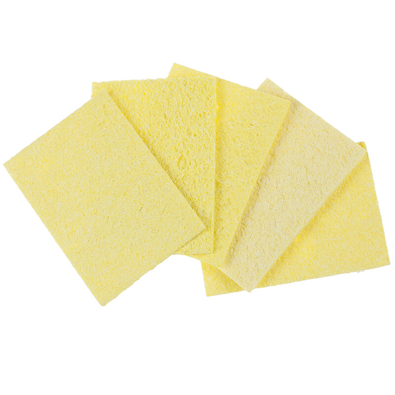 5 pçs/lote 2.3 * 1.5in ferro de solda ponta de solda limpeza esponja almofadas mão ferramenta azul e amarelo cor aleatória
