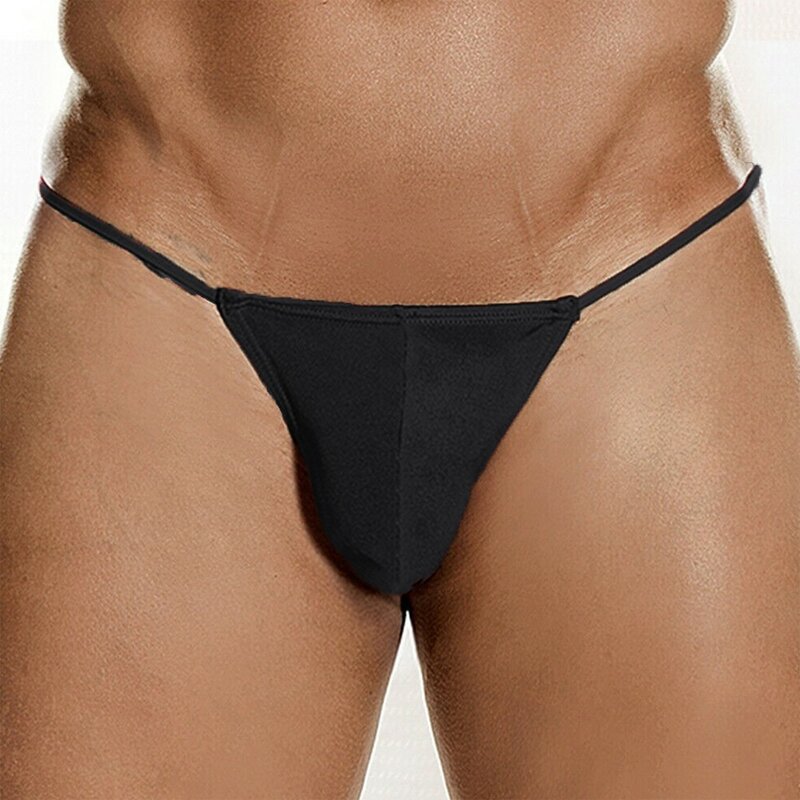 Tanga de corda masculina sexy reforço bolsa tanga lingerie erótica tangas cuecas traje masculino mini saco t-back bikini calcinha