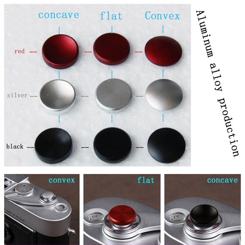 Cámara cóncava de Metal, botón disparador suave para Fujifilm Fuji X-E3/X-PRO2/X-E2S/X10/X20/X30/X100/X100T con anillo de goma