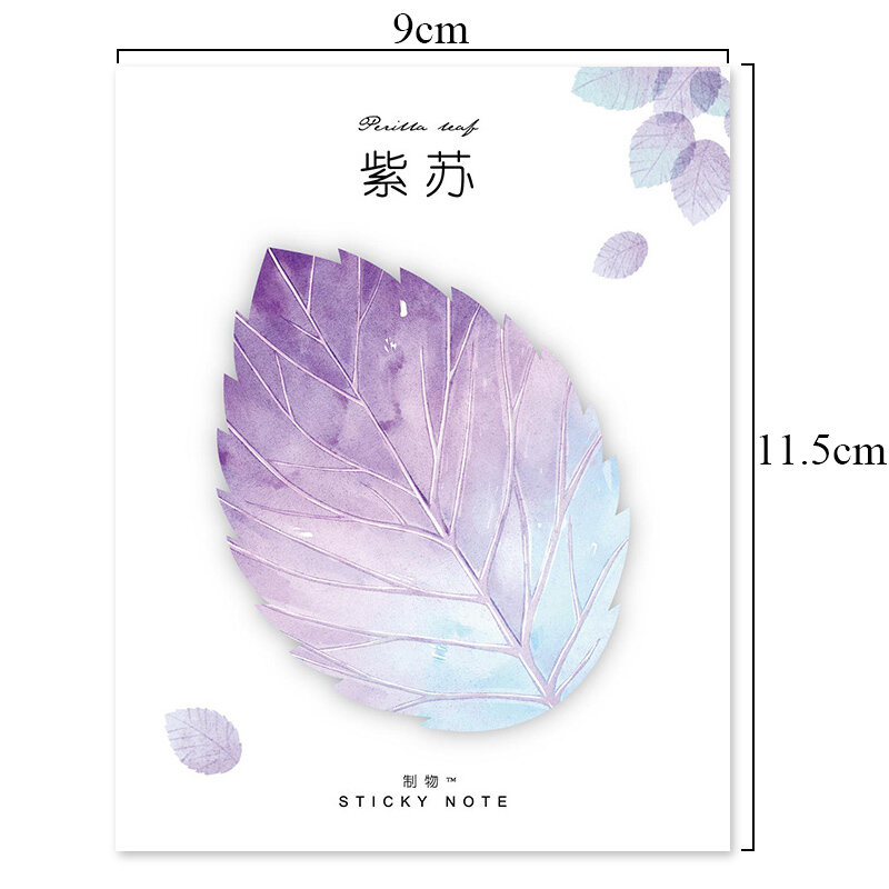 귀여운 kawaii 자연 식물 잎 스티커 메모 메모 패드 참고 office planner 스티커 용지 한국어 편지지 학교 용품