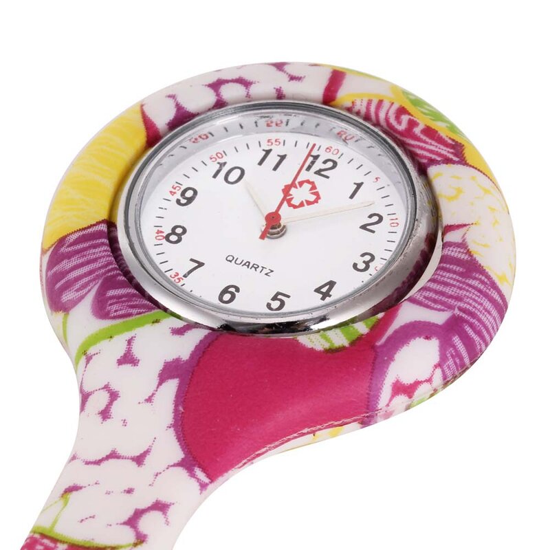 Enfermeira relógios estilo impresso clip-on fob broche pingente bolso pendurado médico enfermeiros relógio de quartzo médica eig88
