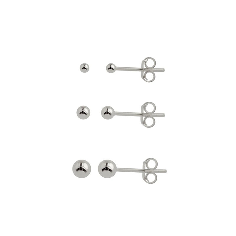 CANNER 2/3/4mm Earrings 925 Sterling Silver Gold-plated Small Piercing Stud Earring for Women Fashion Jewelry Accessories Gifts