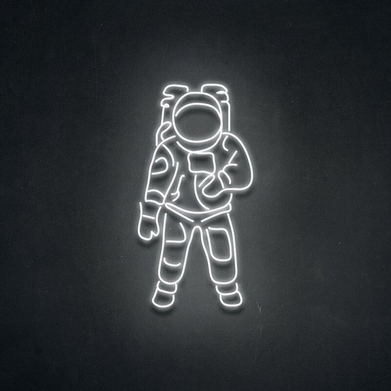 Personalizado 12v led sinais de néon luz para astronauta robô acrílico casa decoração da parede do quarto ins festa casamento sinais