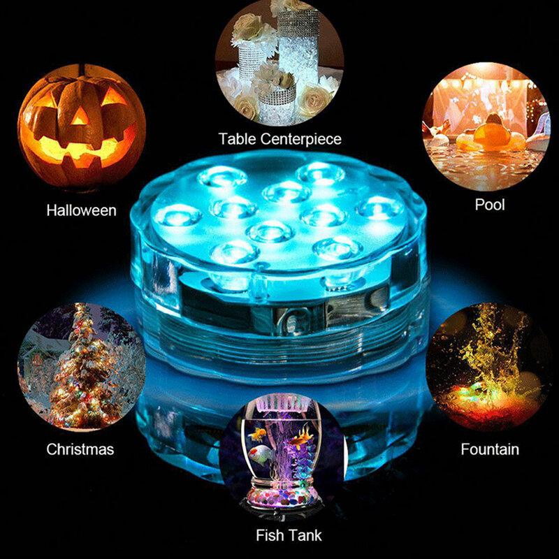 Multi Color LED Diving Lights LED Waterproof Submersible Underwater Remote Control Vase Bowl Party Swimmin Pool Night Lamp Light