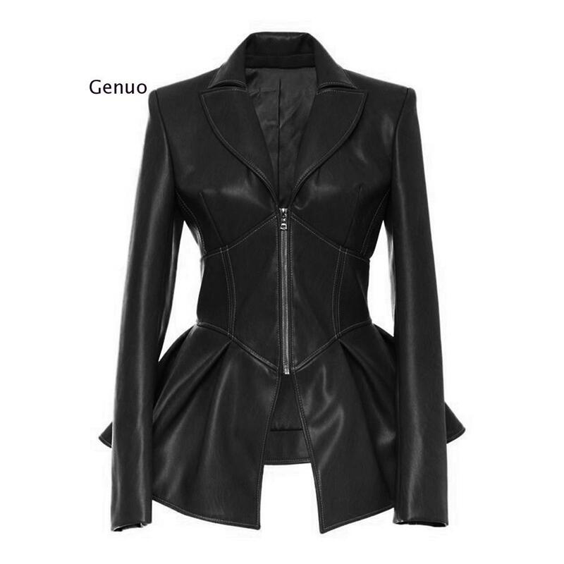 Женская Асимметричная байкерская куртка, Лоскутная куртка с отложным воротником и длинным рукавом, туника с высокой талией, модное пальто, 2020