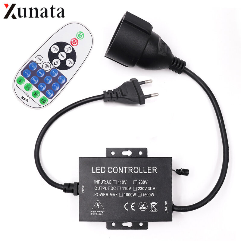 AC 110V 220V LED Strip Dimmer 23 Keys RF Remote Controller Dimmer for Dimming LED String/LED Bulb/LED Strip with EU/US/AU Plug