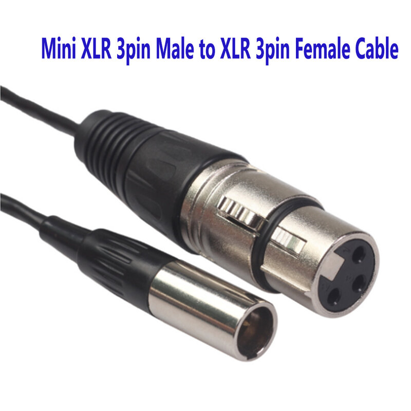 Kabel Mini XLR 3pin 0.3M 0.5M 1M, kabel pria ke XLR 3pin untuk Blackmagic, kabel bioskop saku kamera 4k Audio Line